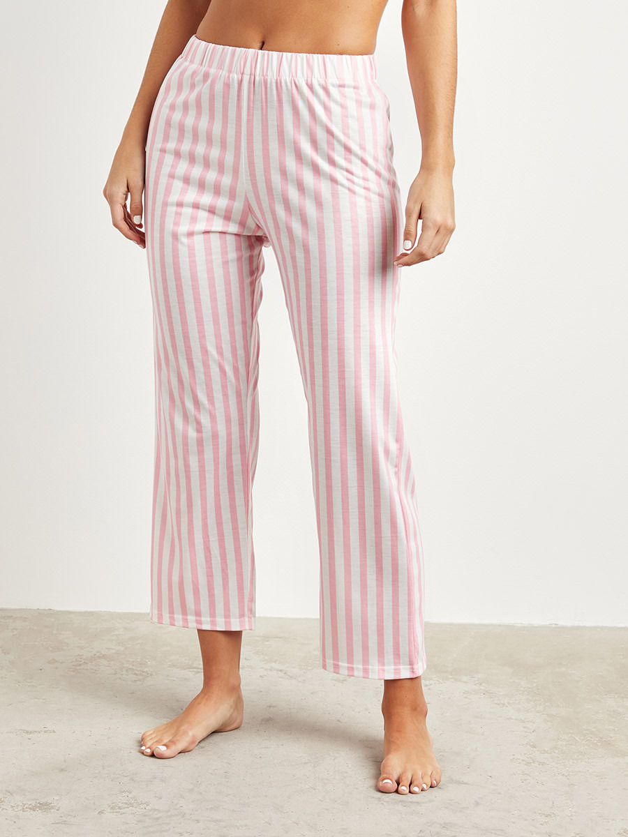 Styli Printed T-shirt an Striped Pyjama Set-women-clothing-nightwear-pyjamas-bottoms-image-5