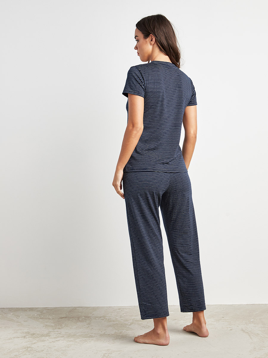 Styli Striped T-shirt and Full Length Pyjama Set-women-clothing-nightwear-pyjamas-bottoms-image-5