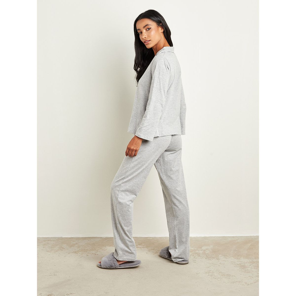 Styli Cotton Button Through Top and Pyjama Set-women-clothing-nightwear-pyjamas-longsets-image-2
