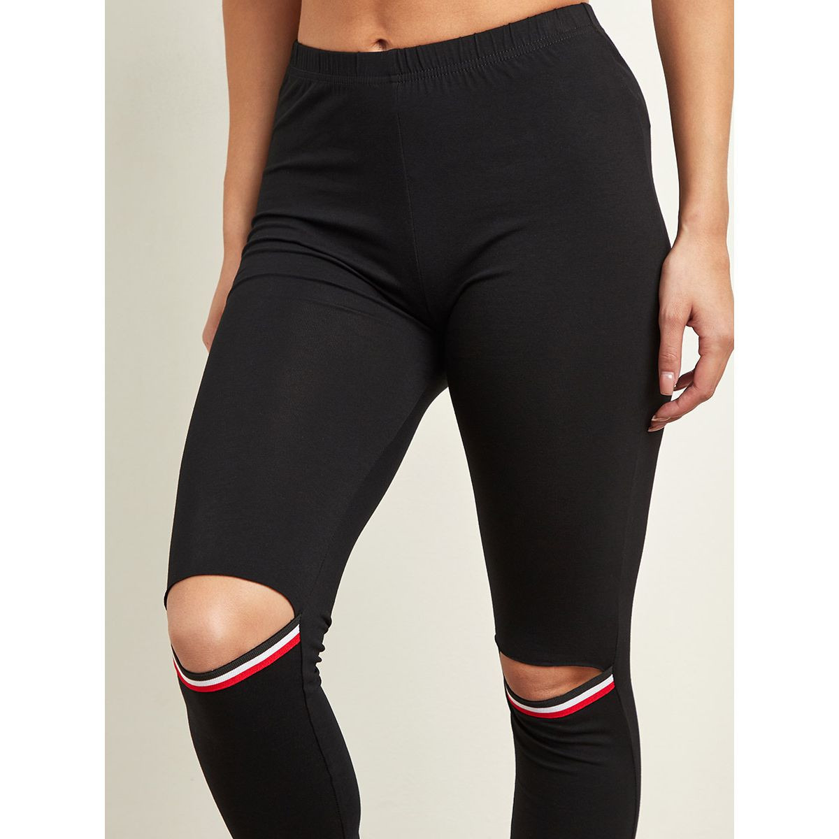 ليقنز مخطط وممزق على الركبة من ستايلي-women-clothing-leggings-image-4