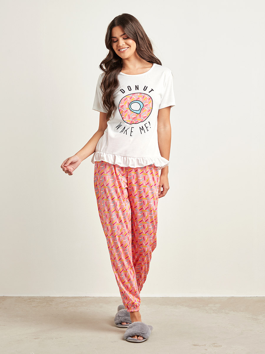طقم بيجاما مطبع من ستايلي-women-clothing-nightwear-pyjamas-longsets-image-1