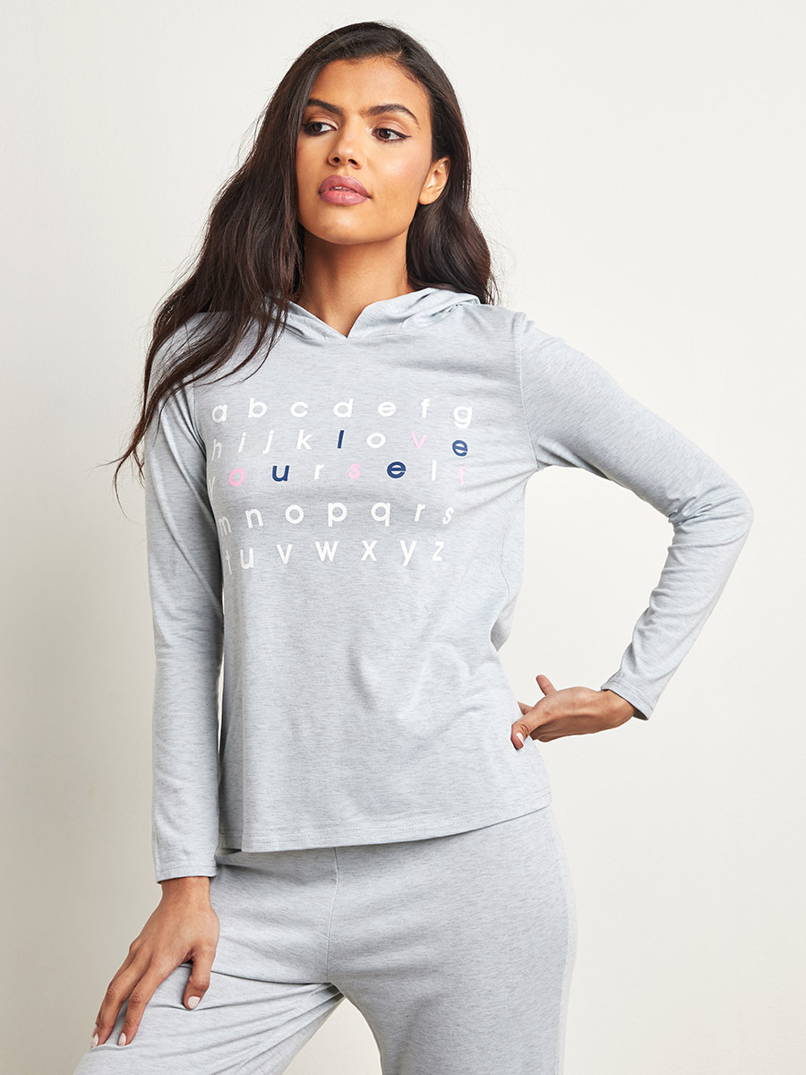 مجموعة من هودي مطبوعة وبنطلون رياضي سادة من ستايلي-women-clothing-nightwear-pyjamas-bottoms-image-5