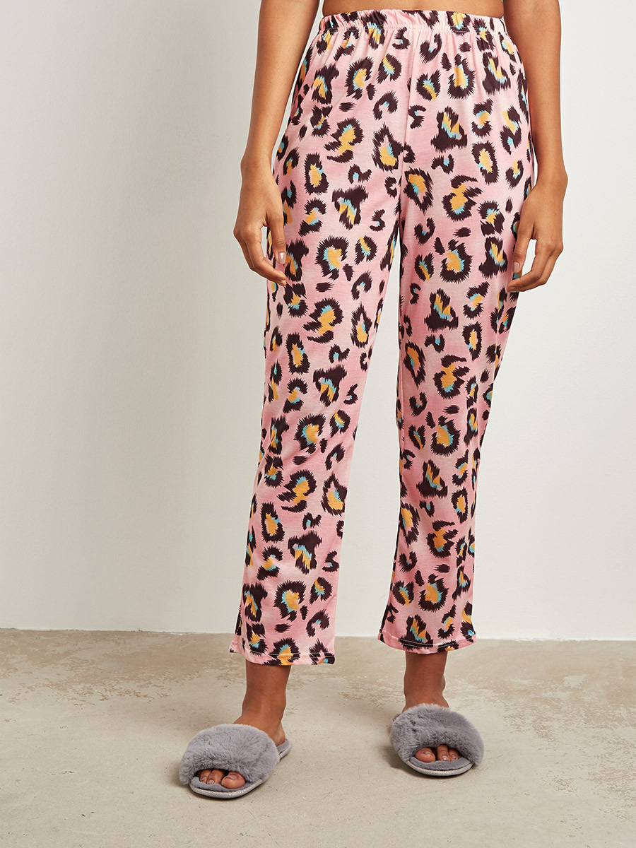 طقم بيجاما بنطلون مطبوع وتيشيرت من ستايلي-women-clothing-nightwear-pyjamas-longsets-image-5