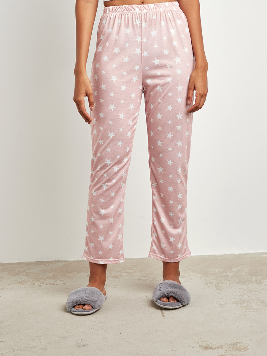 Styli Contrast Star Printed T-shirt and Pyjama Set-women-clothing-nightwear-pyjamas-longsets-image-3