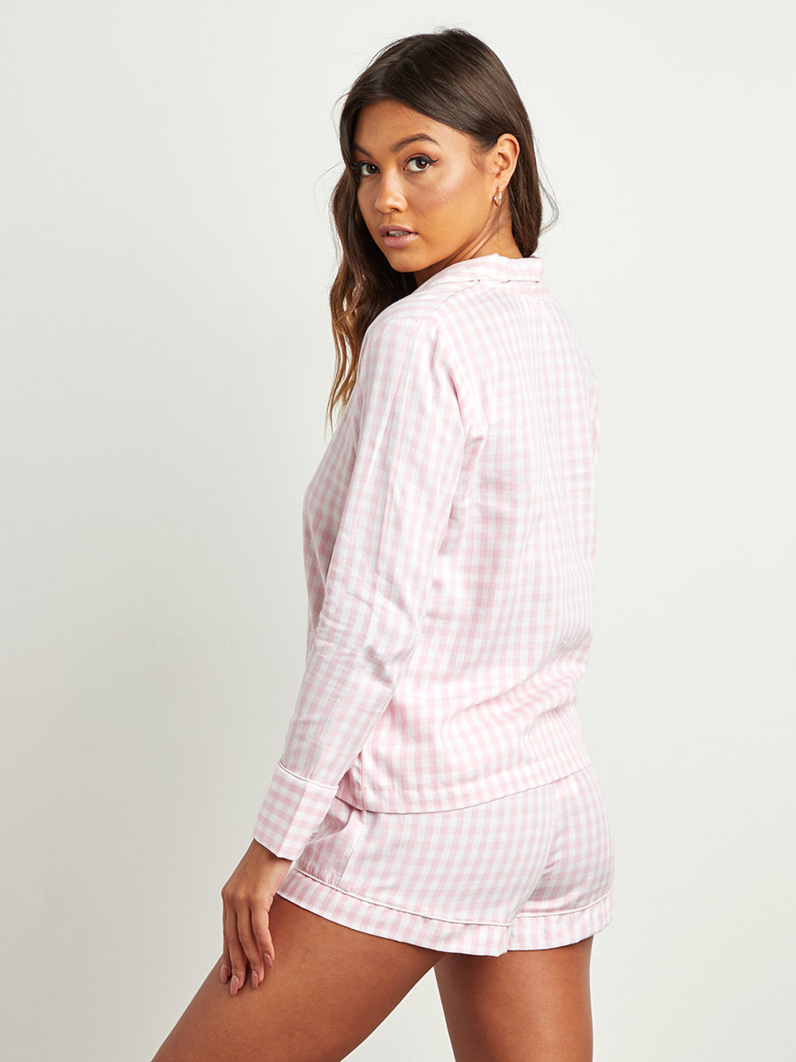 طقم شورت وبلوزة بأكمام طويلة من ستايلي-women-clothing-nightwear-pyjamas-longsets-image-3