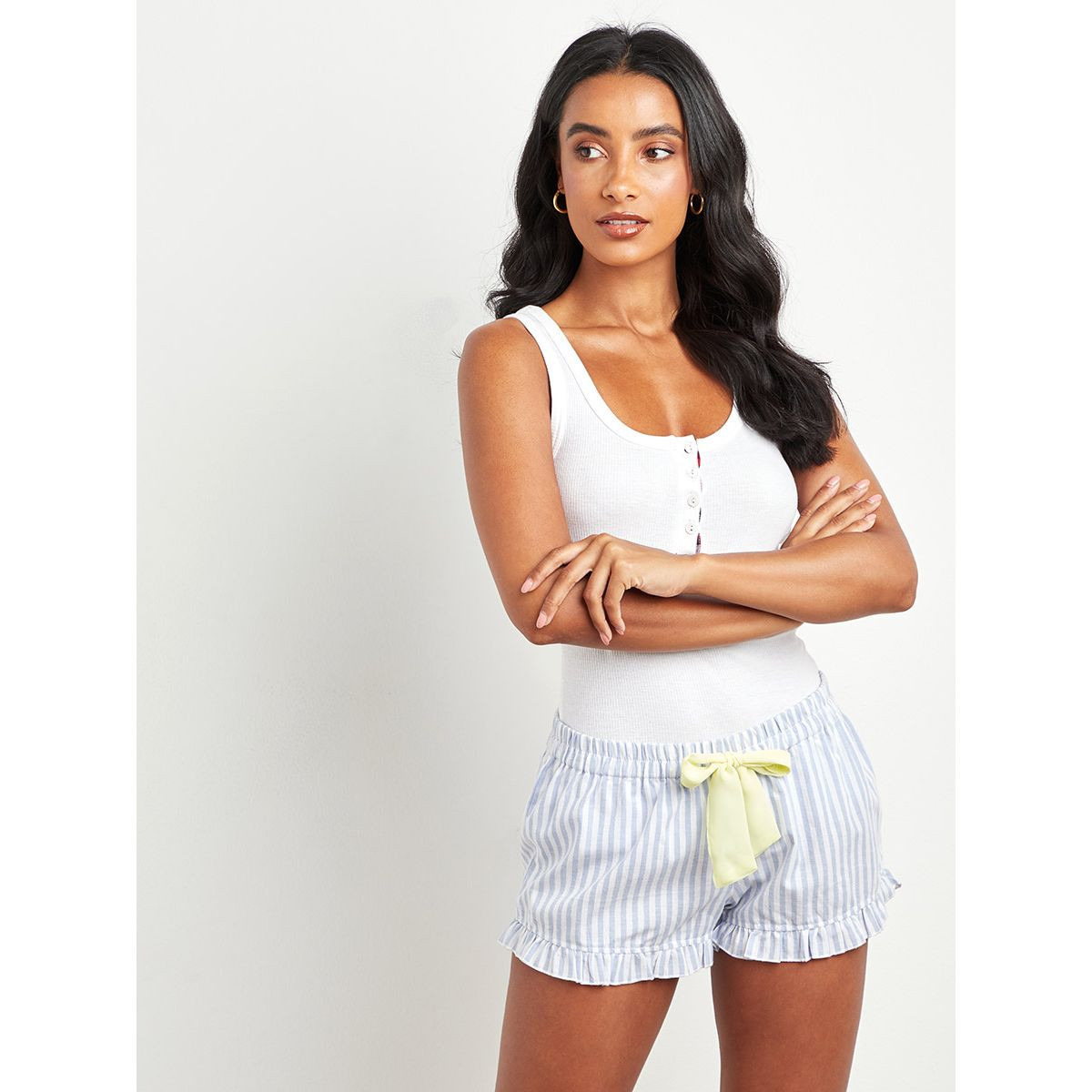 شورت مخطط بخصر مطاطي من ستايلي-women-clothing-nightwear-pyjamas-bottoms-image-1