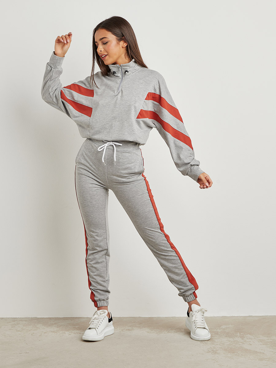 Styli Toggle Detail Striped Pullover and Jogger Lounge Set-women-clothing-nightwear-pyjamas-bottoms-image-1