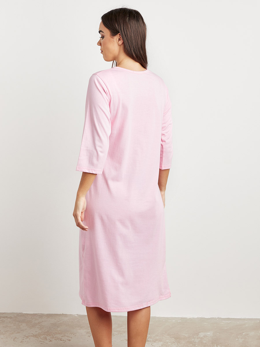Donut Printed Sleep Dress with Short Sleeves-women-clothing-nightwear-nighties-image-4