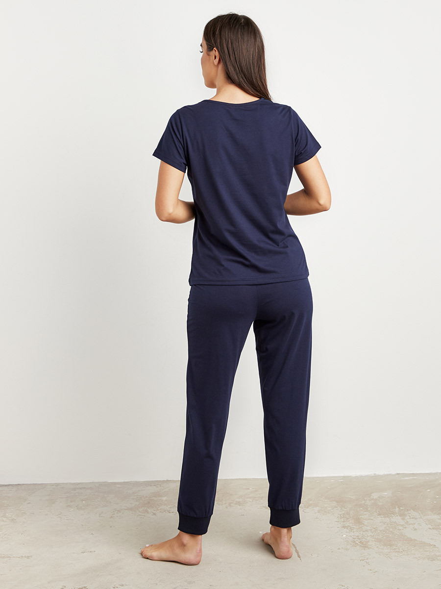 طقم بيجاما بنطلون وتيشيرت بطبعة-women-clothing-nightwear-pyjamas-longsets-image-2