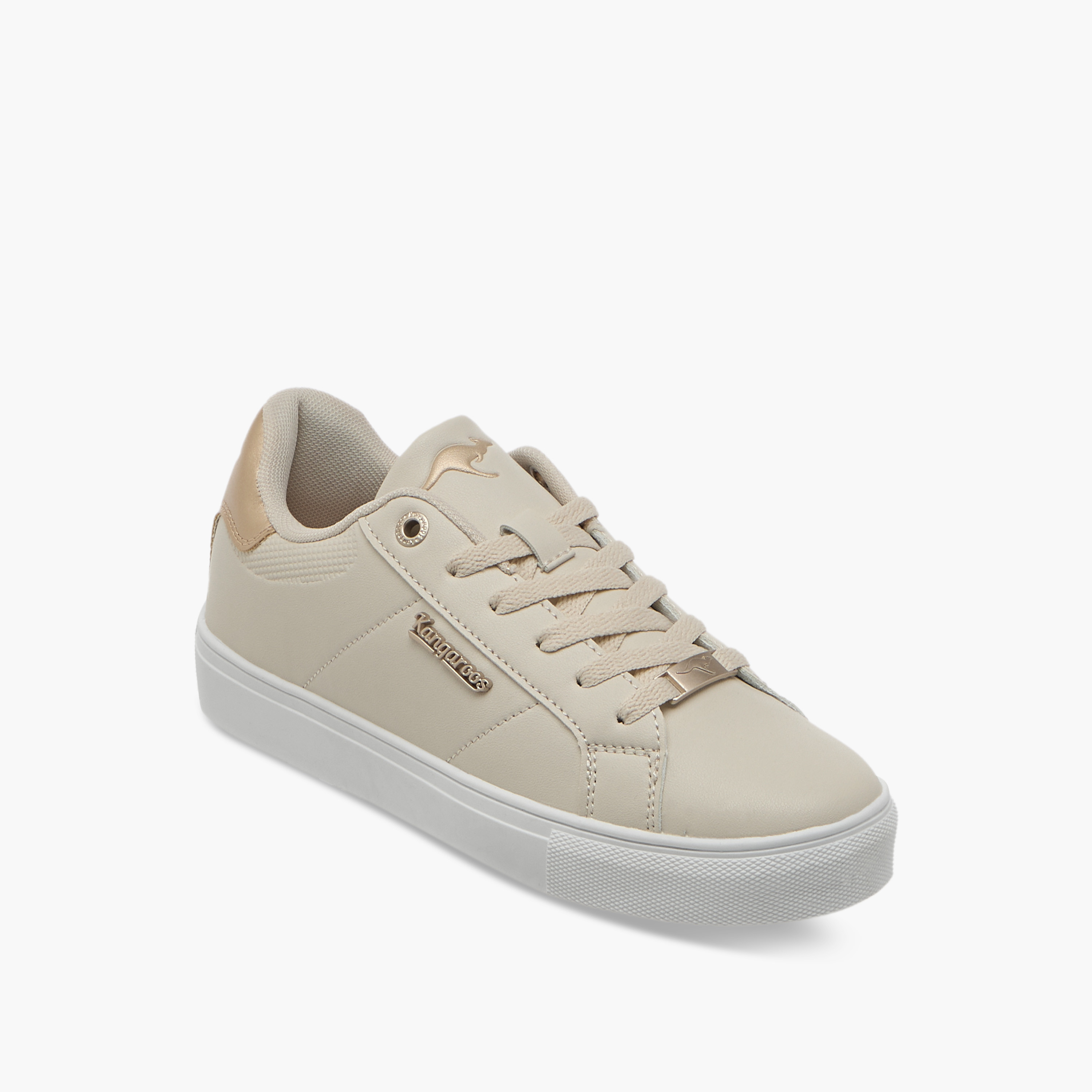 KangaROOS Women's Panelled Lace-Up Sneakers with Metal Accent-women-shoes-sneakers-image-2