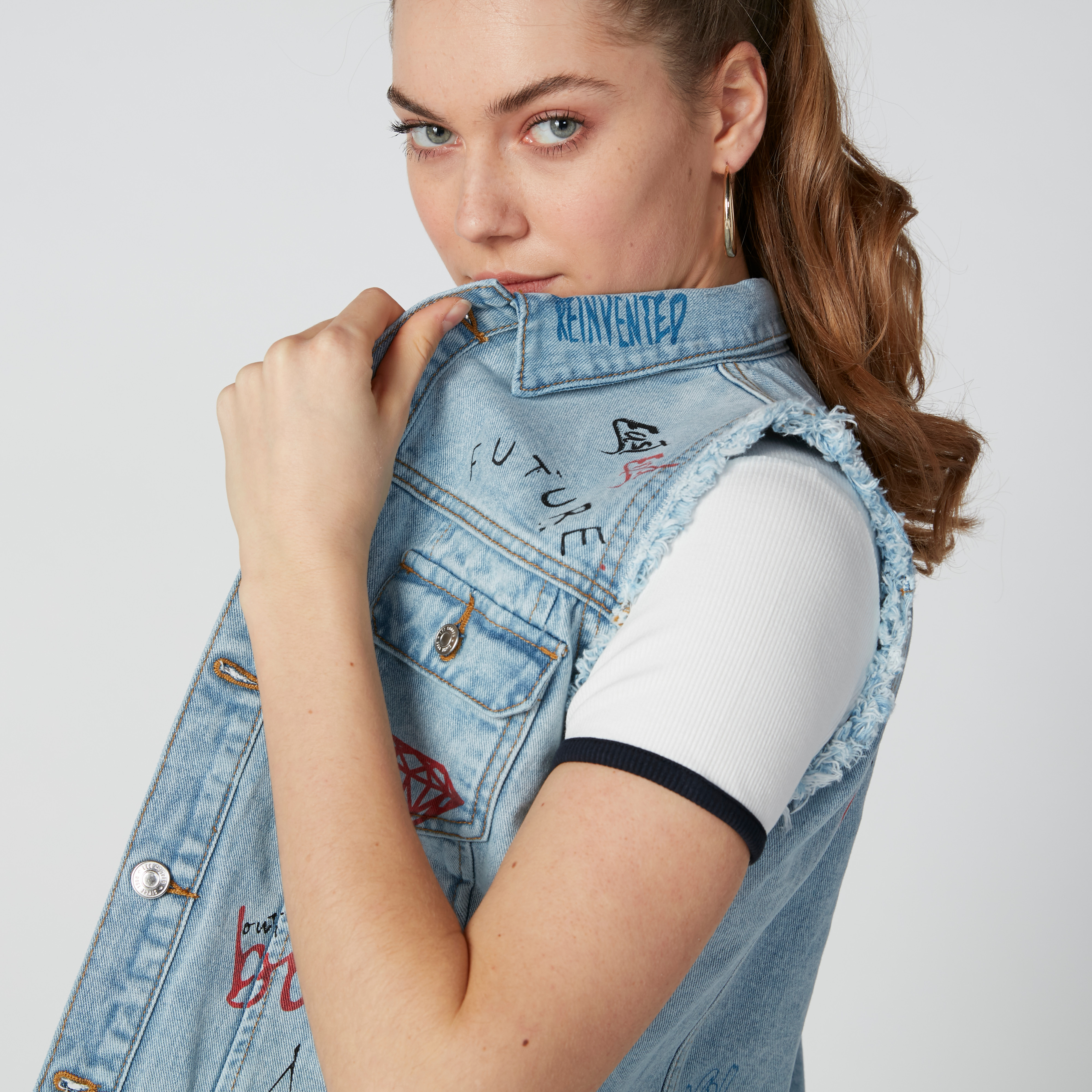 Lee cooper denim jacket hot sale ladies