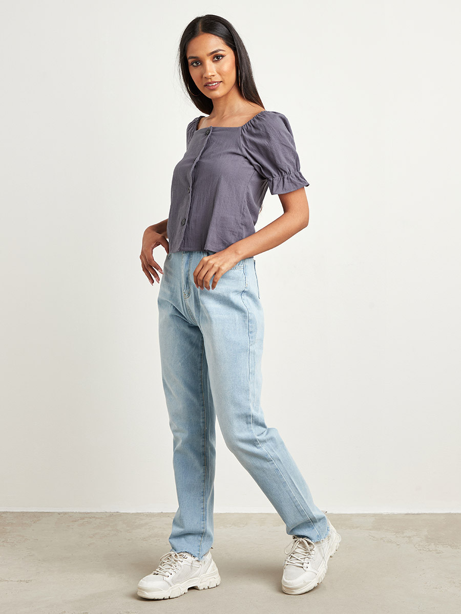 بلوزة سادة بأزرار من ستايلي-women-clothing-shirtsandblouses-blouses-image-2