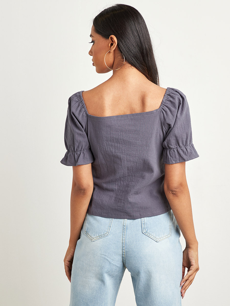 بلوزة سادة بأزرار من ستايلي-women-clothing-shirtsandblouses-blouses-image-3