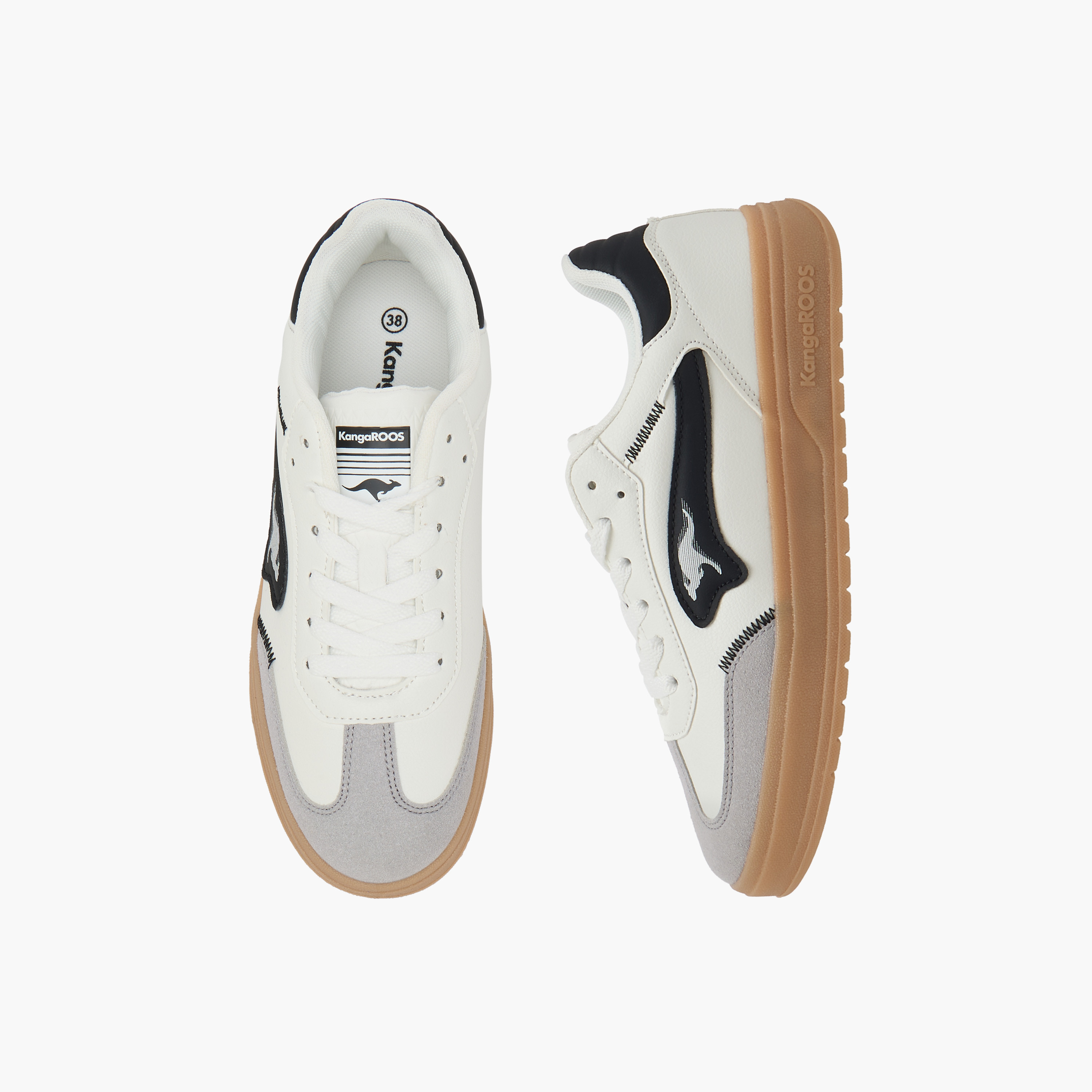 حذاء سنيكرز برباط إغلاق وتفاصيل الشعار للنساء من كانجاروس-women-shoes-sneakers-image-1