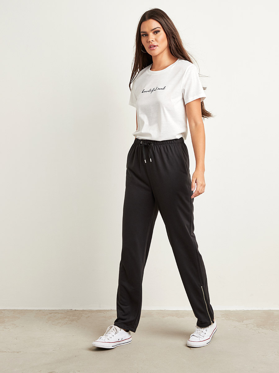 Styli Zipped Bottom Detail Relaxed Fit Jogger-women-clothing-bottoms-joggers-image-2