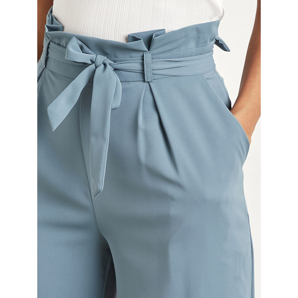 بنطلون بكسرات وخصر مزموم من ستايلي-women-clothing-trousers-image-3