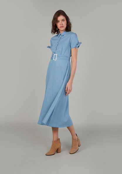 Sustainable Lee Cooper Midi A-line Shirt Dress with Short Sleeves