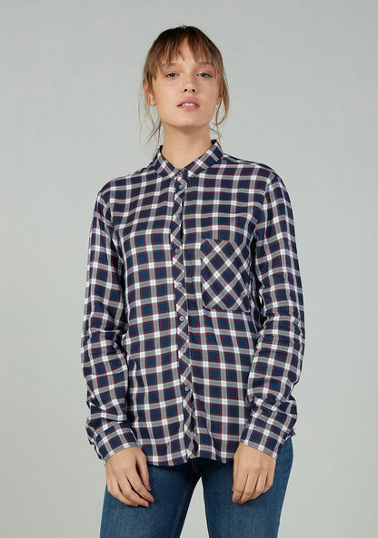 Lee Cooper Chequered Shirt with Long Sleeves and Chest Pocket