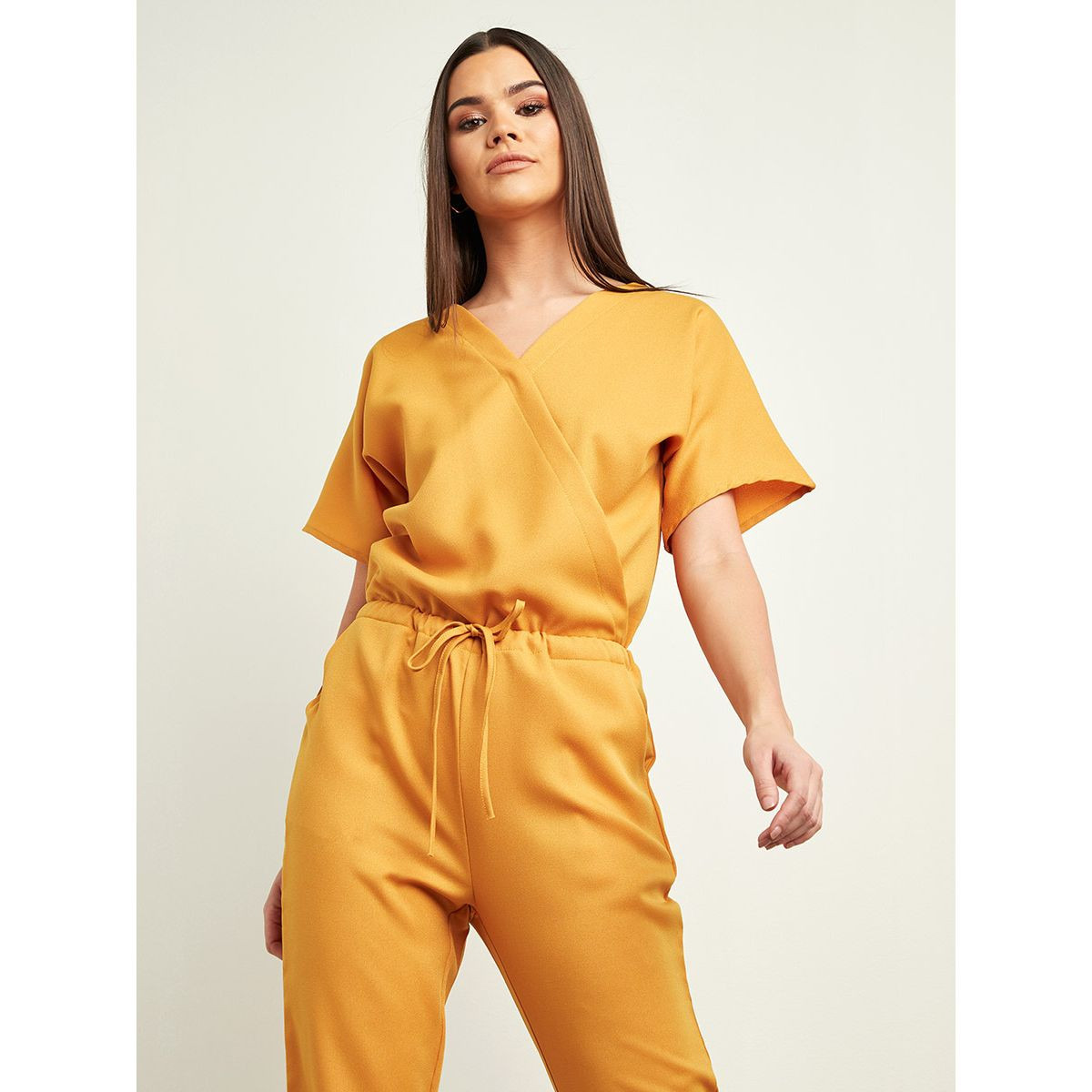 أفرول طويل سادة بخصر مطاطي من ستايلي-women-clothing-jumpsuits-image-2