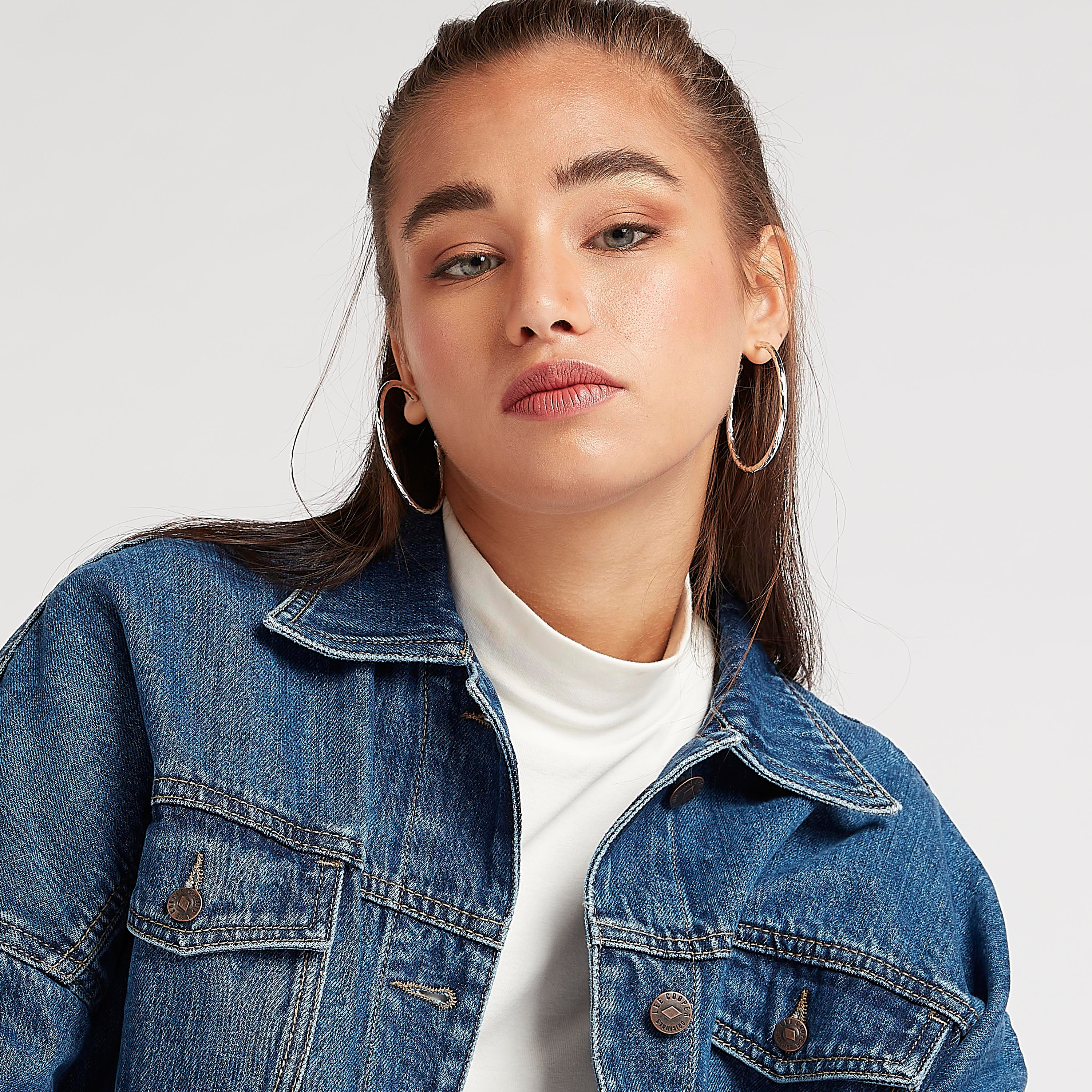 Lee Cooper Solid Denim Jacket with Long Sleeves-women-winterwear-coatsandjackets-jackets-image-3