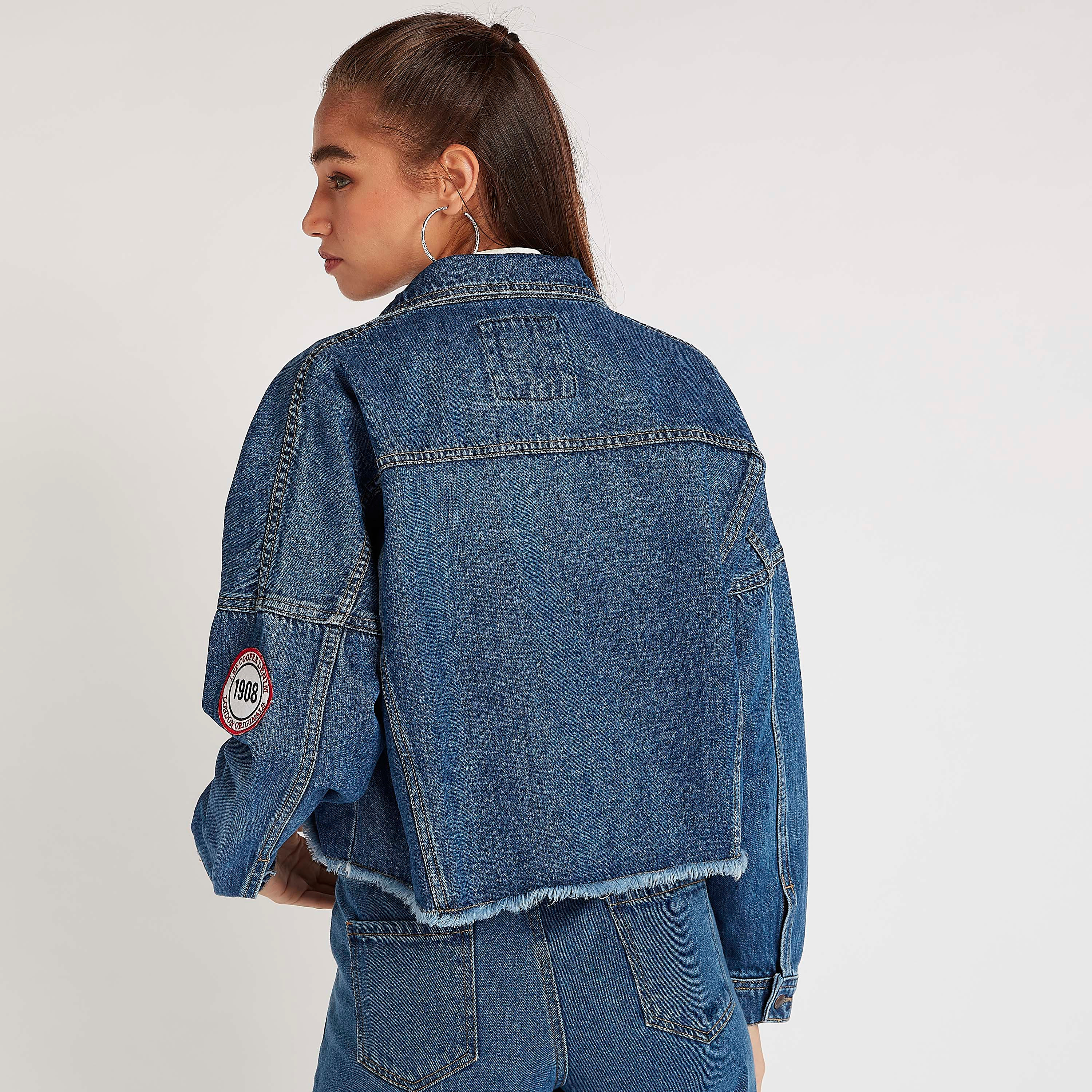 Lee Cooper Solid Denim Jacket with Long Sleeves-women-winterwear-coatsandjackets-jackets-image-4