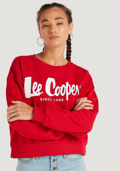 Lee Cooper Printed Crew Neck Sweatshirt with Long Sleeves-Sweatshirts-image-0