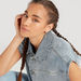 Lee Cooper Solid Denim Jacket with Collar-Jackets-thumbnail-5