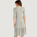 Lee Cooper Textured Midi A-line Dress with Short Sleeves and V-neck-Dresses-thumbnailMobile-3