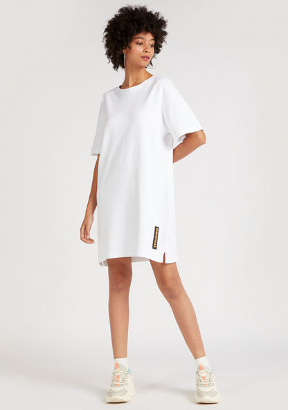 Lee Cooper Solid T-shirt Dress with Short Sleeves