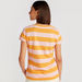 Lee Cooper Striped Crew Neck T-shirt with Cap Sleeves-T Shirts-thumbnail-2