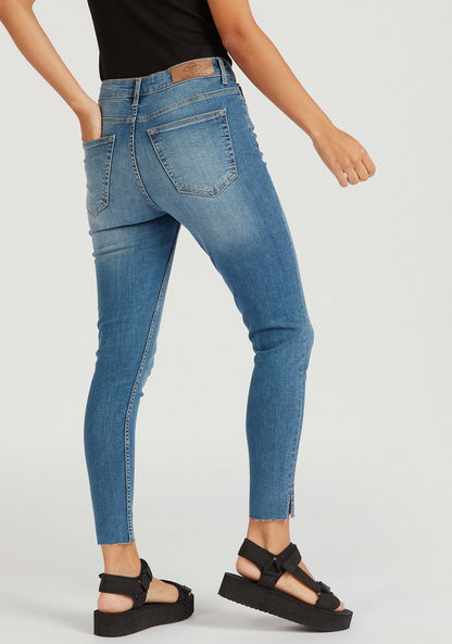 Lee Cooper Solid High-Rise Jeans with Pockets