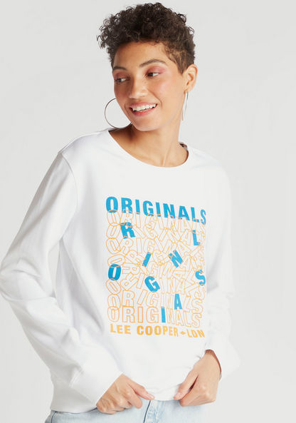 Lee Cooper Printed Sweatshirt with Long Sleeves