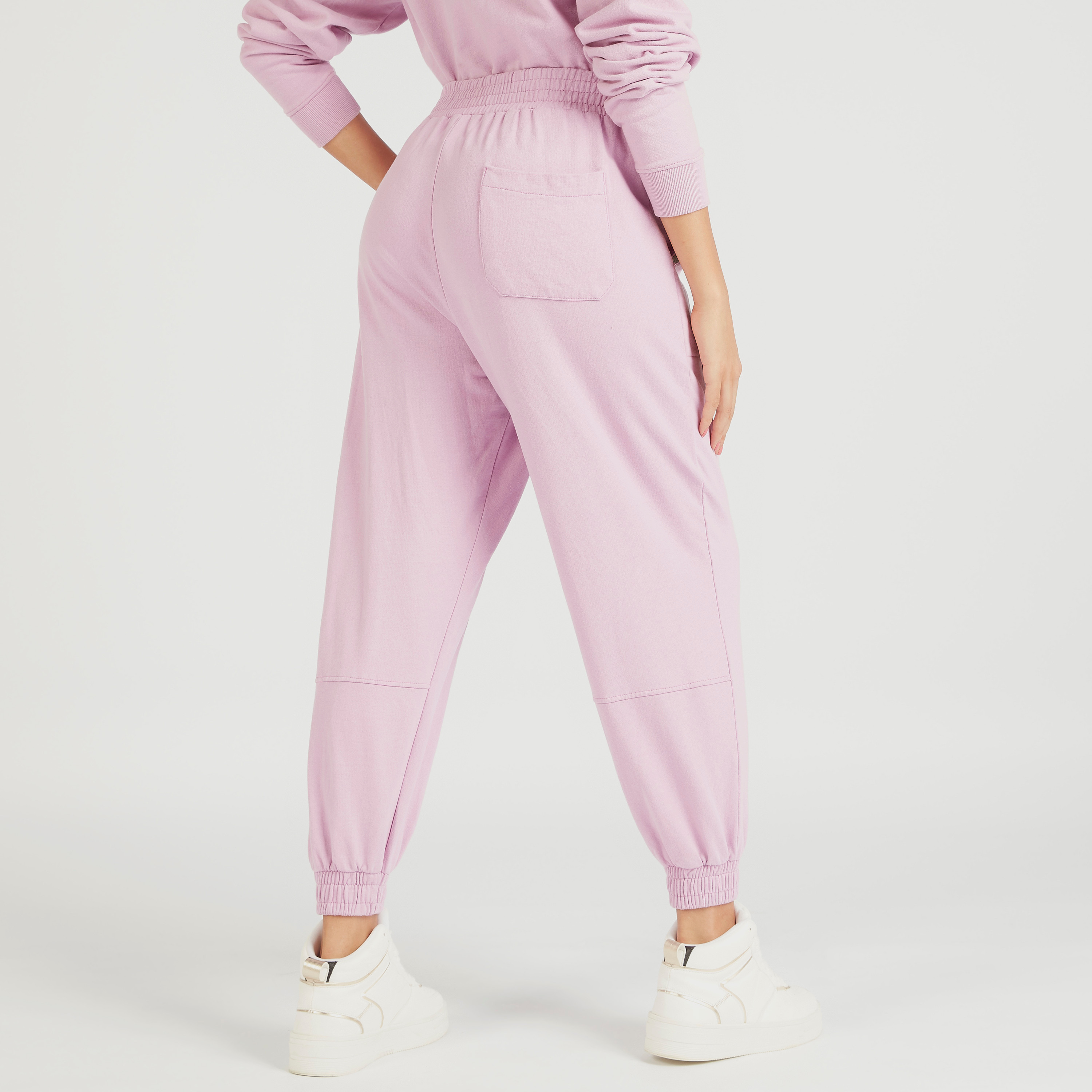 Lee Cooper Mid-Rise Joggers with Elasticated Waist and Pockets-women-clothing-bottoms-joggers-image-4