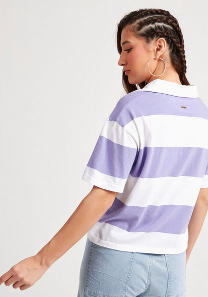Lee Cooper Striped Polo T-shirt with Short Sleeves-Polos-image-3