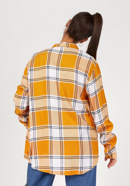 Lee Cooper Checked Shirt with Long Sleeves and Chest Pocket-Shirts & Blouses-image-2