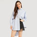 Lee Cooper Striped High Low Shirt with Button Closure and Long Sleeves-Shirts and Blouses-thumbnailMobile-1