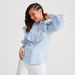 Lee Cooper Checked Top with Long Sleeves and Ruffle Detail-Shirts and Blouses-thumbnailMobile-5