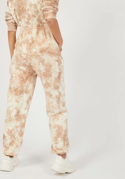 Tie-Dye Printed Mid-Rise Joggers with Drawstring Closure and Pockets-Joggers-image-3