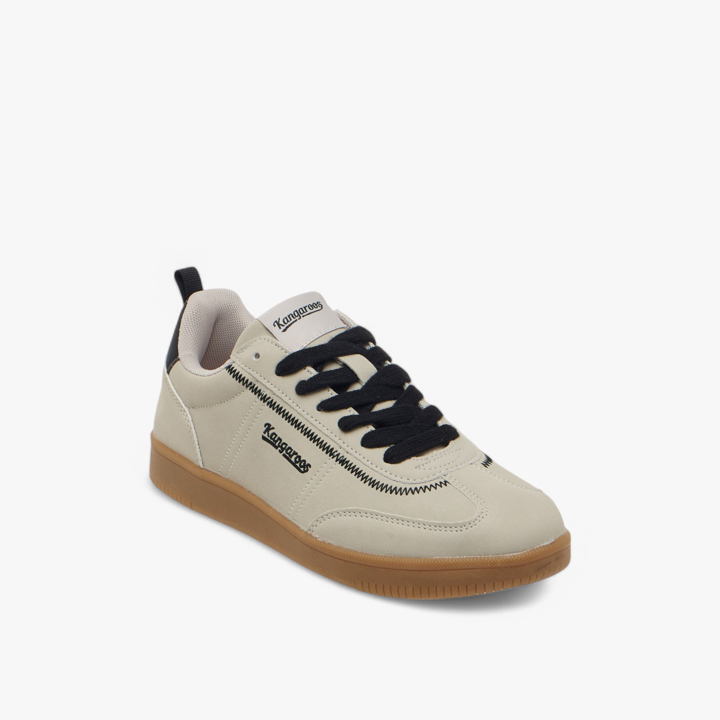 KangaROOS Women's Logo Embroidered Sneakers with Lace-Up Closure-women-shoes-sneakers-image-2