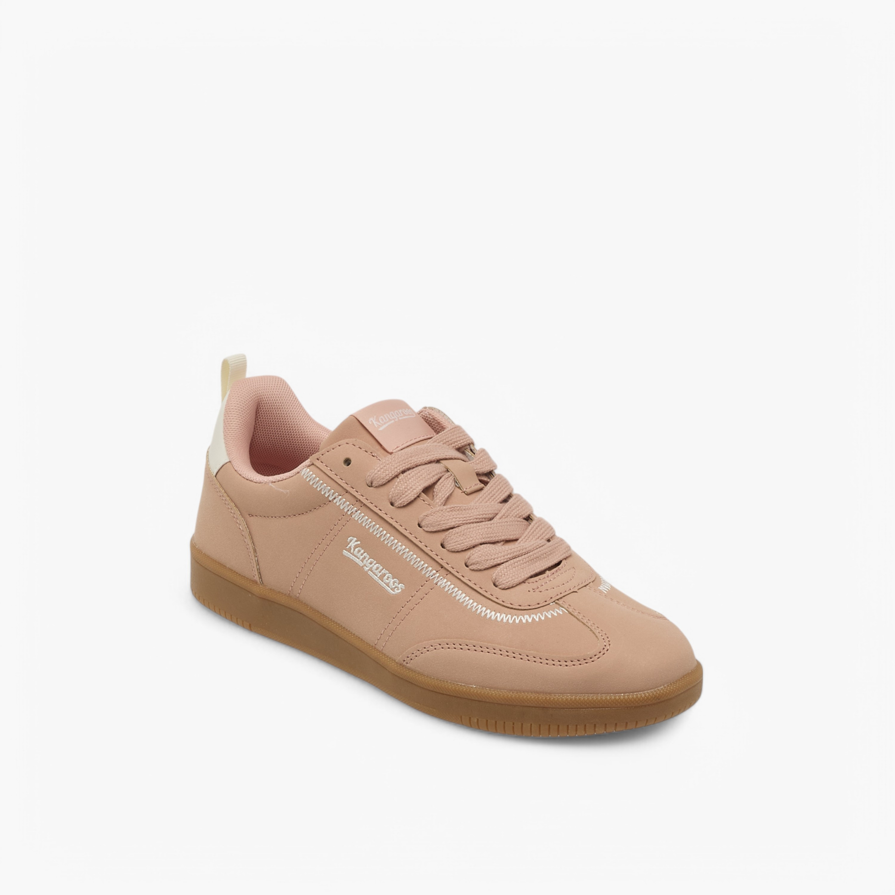 KangaROOS Women's Logo Embroidered Sneakers with Lace-Up Closure-women-shoes-sneakers-image-2