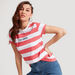 Lee Cooper Printed Crew Neck T-shirt with Cap Sleeves-T Shirts-thumbnailMobile-0