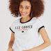 Lee Cooper Printed Crew Neck T-shirt with Cap Sleeves-T Shirts-thumbnail-2