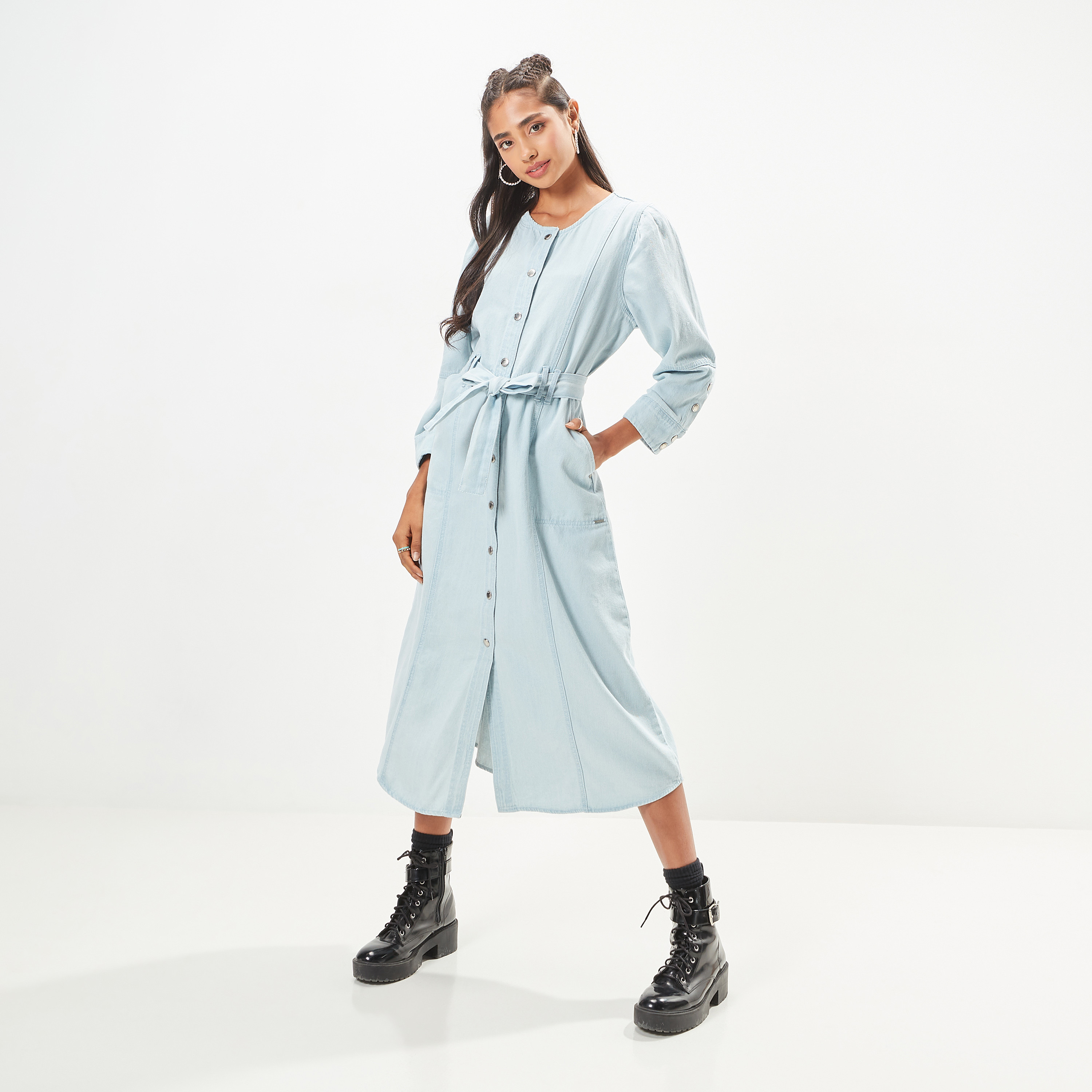 Lee Jeans Lee Overall Mini Dress In Indigo Denim-blue | ModeSens