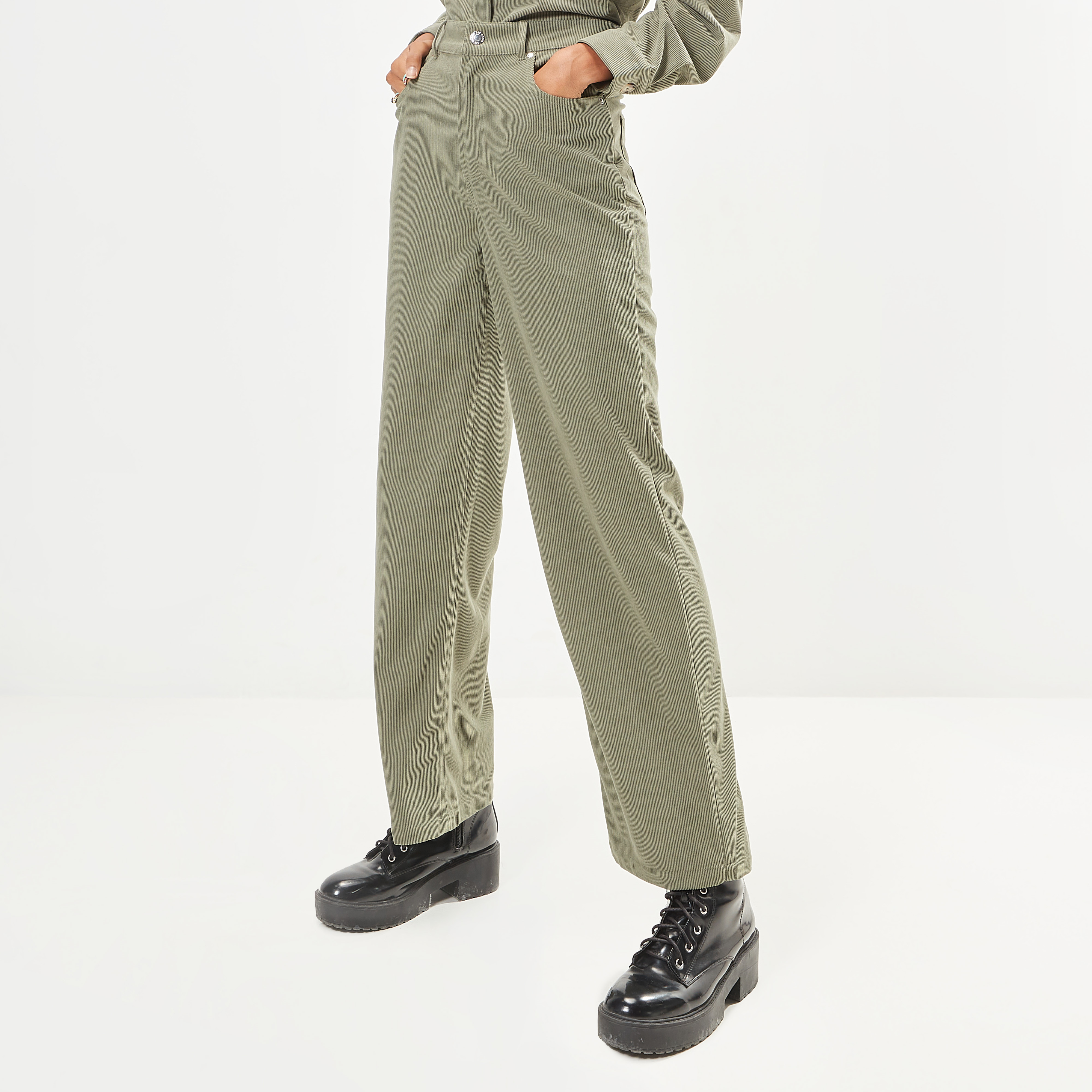 Buy Lee Cooper Corduroy Full Length Pants with Button Closure and Pockets |  Splash Bahrain