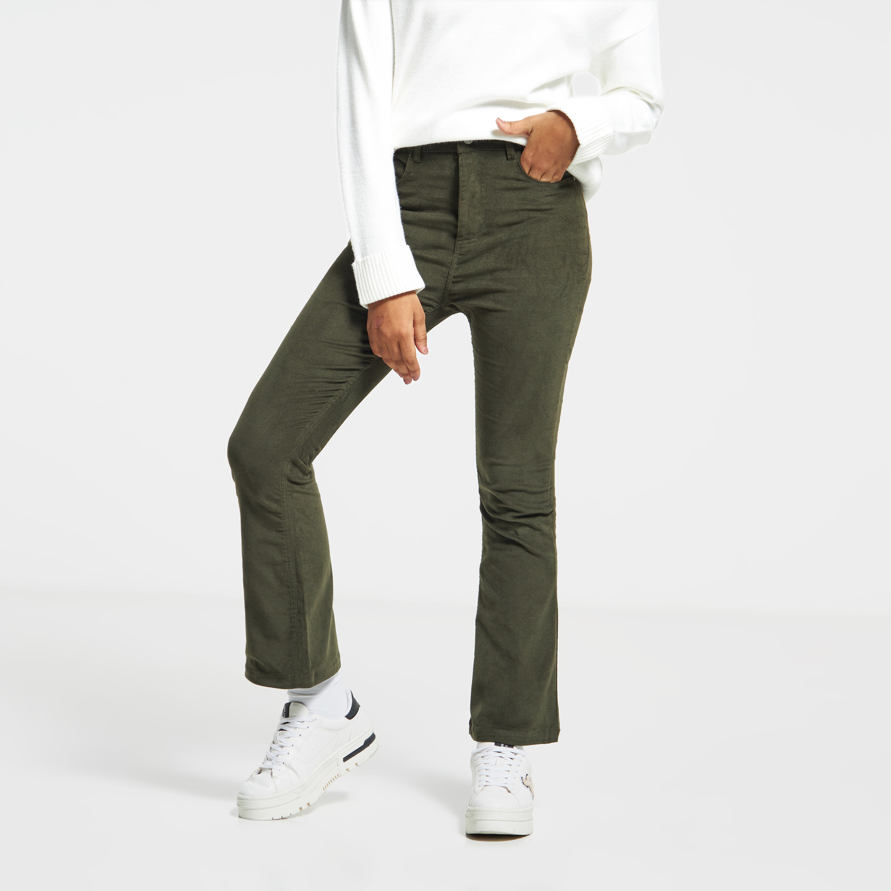 Buy Lee Cooper Corduroy Kick Flare Pants with Pockets | Splash KSA