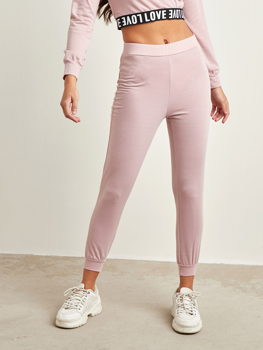 مجموعة من بلوزة قصيرة مطبوعة وبنطلون رياضي سادة من ستايلي-women-clothing-nightwear-pyjamas-bottoms-image-4