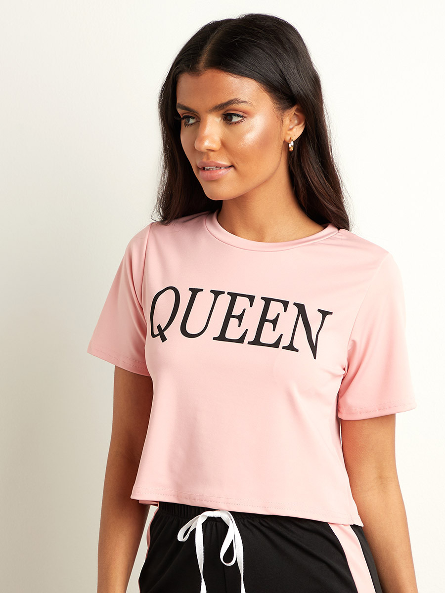 مجموعة من تيشيرت مطبوع وبنطلون بيجاما من ستايلي-women-clothing-nightwear-pyjamas-bottoms-image-2