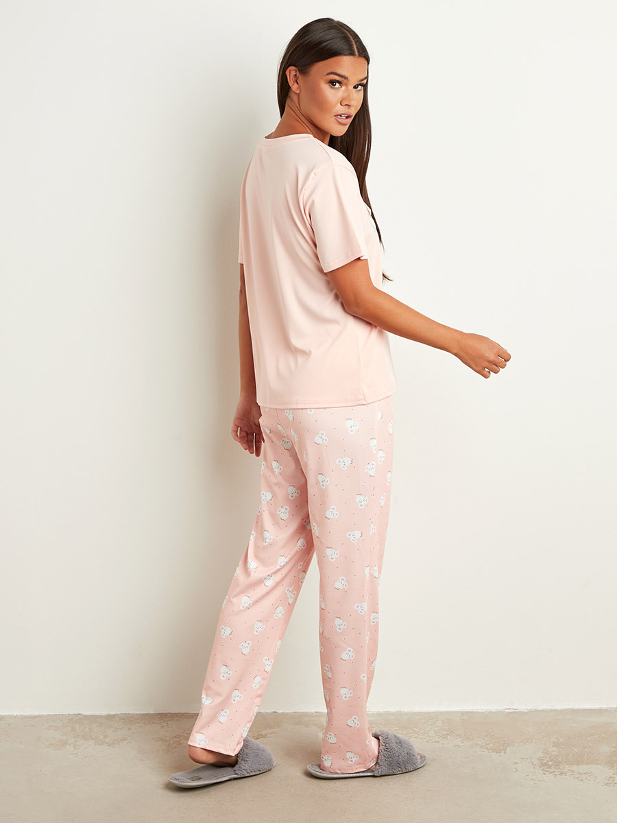 مجموعة من تيشيرت مطبوع وبنطلون بيجاما من ستايلي-women-clothing-nightwear-pyjamas-bottoms-image-3