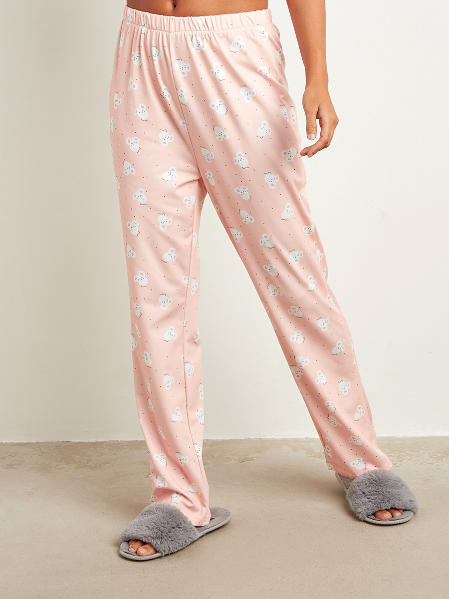 مجموعة من تيشيرت مطبوع وبنطلون بيجاما من ستايلي-women-clothing-nightwear-pyjamas-bottoms-image-5