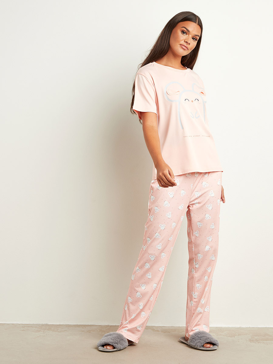 مجموعة من تيشيرت مطبوع وبنطلون بيجاما من ستايلي-women-clothing-nightwear-pyjamas-bottoms-image-7